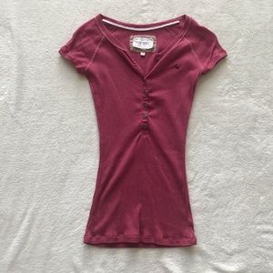 COPY - Short sleeve button up henley top
